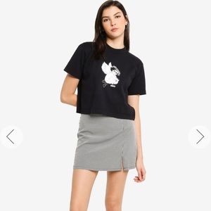 NWT OBEY DEVIL ANGEL MOCK BOXY CROP TEE